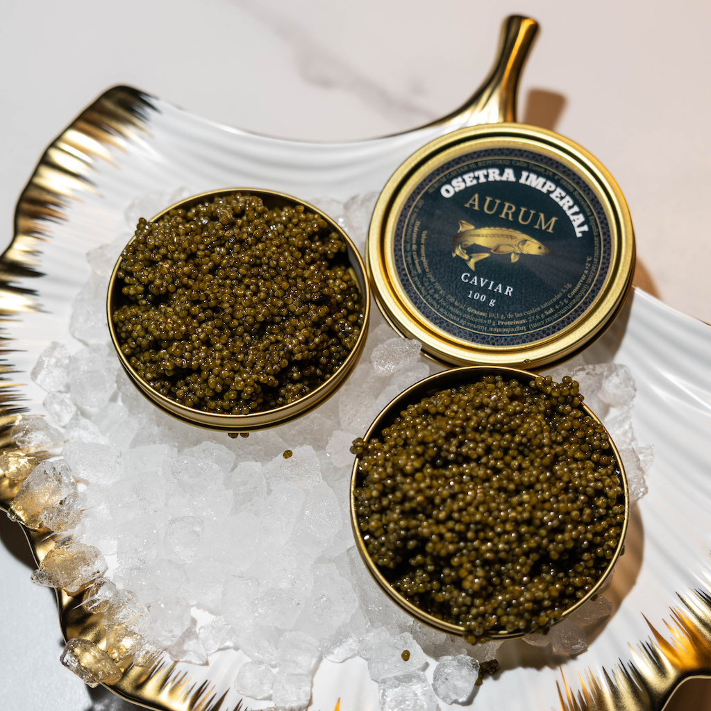 Huevas de Caviar Osetra Imperial, tono ámbar y textura firme